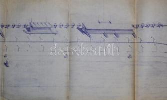 Az 1933-ban megnyitott kerepesi úti ügető (BÜE) távlati látványterve. Nagy méretű (a tervező: ifj. P...