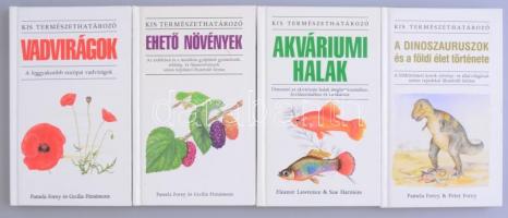 Kis természethatározó sorozat 4 kötete: Vadvirágok, ehető növények, akváriumi halak, dinoszauruszok és a földi élet története.