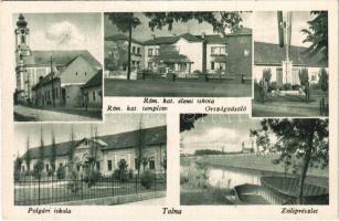 1938 Tolna, Római katolikus templom és elemi iskola, Polgári iskola, Országzászló, leventék, zsilip