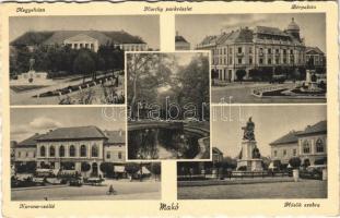 Makó, Megyeháza, Horthy park, Bérpalota, autóbusz, Hősök szobra, emlékmű, Korona szálloda, kerékpár (EK)