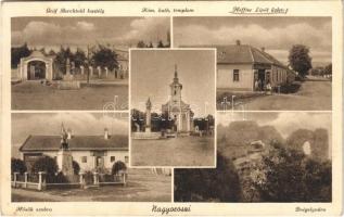 1939 Nagyoroszi, Gróf Berchtold kastély, Római katolikus templom, Heffter Lipót üzlete, Hősök szobra, emlékmű, Drégely vára (EK)