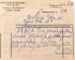 cca 1943 össz. 19 db autózással, járművekkel kapcsolatos számla és okmány, több a Magyar Waggon és G...