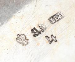 Jelzett alpakka cukordoboz 15x9 cm