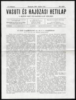 1901 Vasuti és Hajózási hetilap, 1901. okt. 6., III. évf. 40. sz. A Magyar Vasuti és Hajózási Klub közlönye. Szerk.: Szabolcsy Antal, 351-354 p.