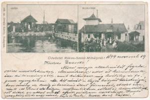 1899 Budapest XVI. Rákosszentmihály, uszoda, meleg fürdő, fürdőzők. Divald Károly 193. sz. (b)