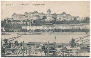1907 Budapest I. Királyi vár, rakpart (ázott / wet damage)