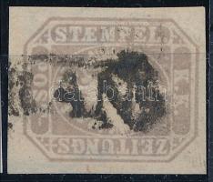Newspaper stamp lilac-grey with watermark "(G)RAN", Lilásszürke vízjeles Hírlapbélyeg "(G)RAN"