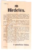 1915 A Zugligetből Budakeszire közlekedő lófogatú bér- és társaskocsi menetrendje. 32x48 cm