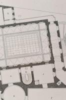 1880 A budapesti egyetemi könyvtár épületének tervrajzai (ép: Szkalniczky és Koch) 4 db nagyméretű r...