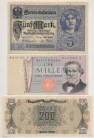 Vegyes: Görögország 1944. 200Dr + Mexikó 1982. 100P + Német Birodalom 1917. 5M + Olaszország 1969. 1...