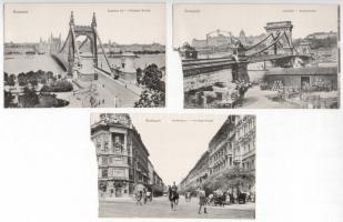 Budapest - 13 db régi képeslap, képeslapfüzetből / 13 pre-1945 postcards from postcard booklet
