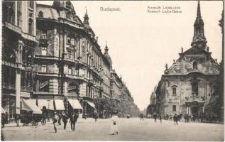 Budapest V. Kossuth Lajos utca, templom, Stein, Kőszegi H. és Mérő L. és társa üzlete