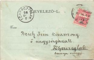 1898 (Vorläufer) Szekszárd, Szegzárd; Fő tér, Garay János-szobor avatási ünnepsége, este. Weltmann I...