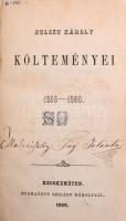 Bulcsu Károly: - - költeményei 1850-1860.  Kecskeméten, 1860. Szilády K. ny. 350 p. Címlapján Malatinszky Fáy Jolán névbeírása. Korabeli, aranyozott gerincű vászonkötésben.