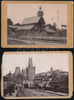 1891 Prága, 3 db keményhátú fotó, kartonok sérültek, 16,5×10,5 cm / Praha / Prague, 3 hotos with faults