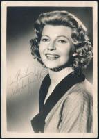 Rita Hayworth (1918-1987) amerikai színésznő aláírása fotón, fotó felületén gyűrődések