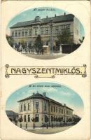 1917 Nagyszentmiklós, Sannicolau Mare; Áll. polgári fiúiskola,m. kir. állami elemi népiskola / schools (Rb)