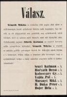 1869 Győr, Sibrik Kálmán és Német Miklós vitája kapcsán Német Miklós mellett tett nyilatkozat, számo...