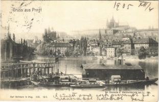 1905 Praha, Prag; port, barge (EK)