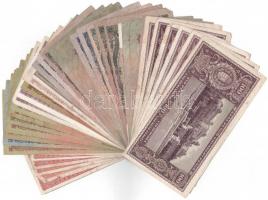 44db vegyes korona, pengő bankjegy, közte 1945. 50P T:III,III-