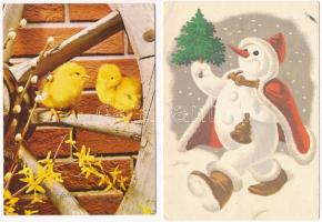 27 db MODERN motívum képeslap: üdvözlő / 27 modern motive postcards: greeting