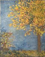 Jelzés nélkül: Az ősz színei. Olaj, vászon. 50×40 cm