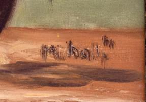 Olvashatatlan jelzéssel: Csendélet. Olaj, vászon. Sérült keretben, 69×48,5 cm