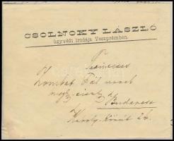 1884 Cholnoky László (1835-1901) ügyvéd, Cholnoky Jenő (1870-1950) földrajztudós édesapjának saját k...