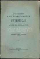 1914-1915 A Nagyszebeni Állami Főgimnázium két é vi értesítője. 96 p., 76p. Kissé foltos borítókkal