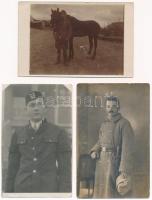 7 db RÉGI motívum képeslap: katonai fotók / 7 pre-1945 motive postcards and photos: WWI military