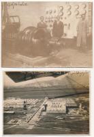 1928 Brassó, Brasov, Kronstadt; repülőgyár és gépház belső / IAR / aircraft factory, interior, engine house - 2 db eredeti fotó / 2 original photos (8 x 11 cm)