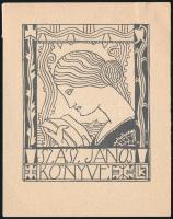 Kozma Lajos (1884-1948): Szász János könyve. Klisé, papír, jelzett a klisén, 8×6,5 cm