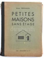 Perthuison,Michel: Petites maisons sans étage. Paris, é.n. Ch. Massin. Tervrajzok, alaprajzok, táblákon, kissé sérült félvászon kötésben