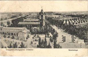 1912 Truppenübungsplatz Döberitz. Barackenlager / German military training camp, military barracks (ázott / wet damage)