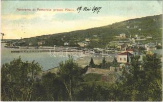 1907 Portoroz, Portorose (Piran, Pirano); Panorama di Portorose presso Pirano / general view (wet damage)