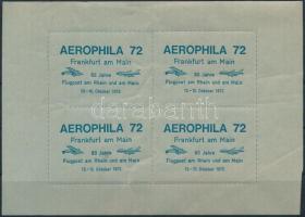 Aerophila 72 Frankfurt am Main bélyegkiállítási levélzáró kisív