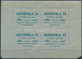 Aerophila 72 Frankfurt am Main bélyegkiállítási levélzáró kisív (sarokhibák)