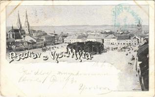 1900 Vysoké Myto, general view, market square (tear)