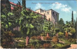 Dubrovnik, Ragusa; Schloss Lacroma mit Palmen / castle, palm trees (ázott / wet damage)