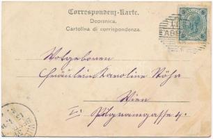 1904 Abbazia, Opatija; Hafen / port, steamship (ázott / wet damage)