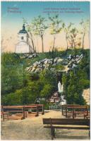 Pozsony, Pressburg, Bratislava; Lourdes-i barlang mélyúti kápolnával / Lourdes-Grotte mit Tiefenweg-Kapelle / grotto (képeslapfüzetből / from postcard booklet)