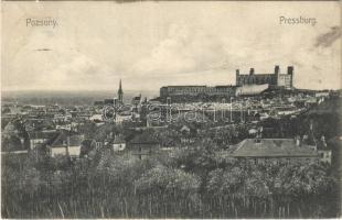1906 Pozsony, Pressburg, Bratislava; vár, régi ortodox zsinagóga. Bediene dich allein / castle, Orthodox synagogue (ázott / wet damage)