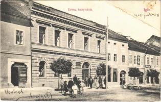 1908 Igló, Zipser Neudorf, Spisská Nová Ves; Evangélikus leányiskola, Pollak Simon üzlete, fogorvos. Dörner Gyula kiadása / Lutheran girls school, shops, dentist (EB)