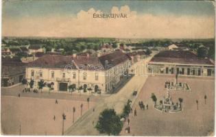 1921 Érsekújvár, Nové Zámky; látkép, üzletek. Schulz Arnold kiadása / general view, shops (EK)