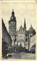 Kassa, Kosice; Dóm, székesegyház, üzletek / cathedral, shops + "1938 Kassa visszatért" So. Stpl. (kopott sarkak / worn corners)