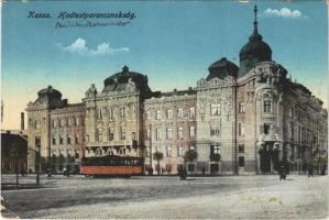1918 Kassa, Kosice; Hadtestparancsnokság, villamos / K.u.K. Army Headquarters, tram (vágott / cut)