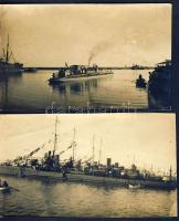 kb. 1910 Francia tengeralattjáró és torpedóhajó Sfax kikötőben