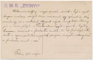 1915 Pola, Pula; SMS Zrínyi az Osztrák-Magyar Haditengerészet Radetzky-osztályú pre-dreadnought csat...