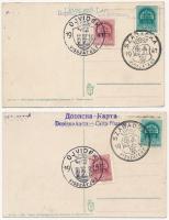 Szabadka, Subotica; vasútállomás, villamos, törvényszék / railway station, court, tram - 2 db régi k...