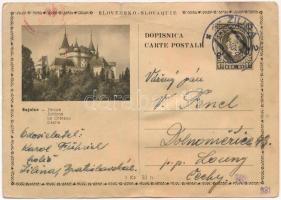 1940 Zsolna, Zilina; Karol Führich női és férfi fodrász üzlete. Tulaj a képen + saját levele. Hátold...